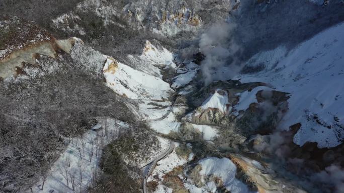 原创 日本北海道登别温泉地狱谷自然风光