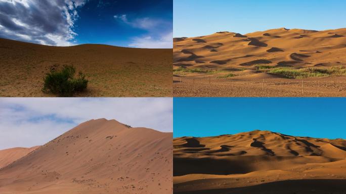 沙漠延时戈壁沙漠日落沙漠珠峰大漠黄沙骆驼