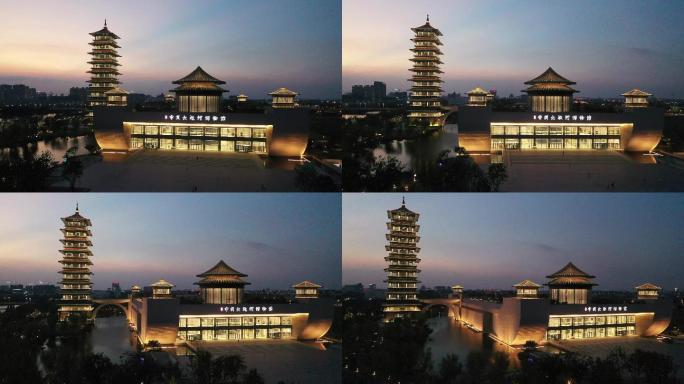 中国大运河博物馆夜景航拍
