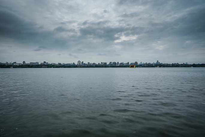 浙江西湖阴天延时