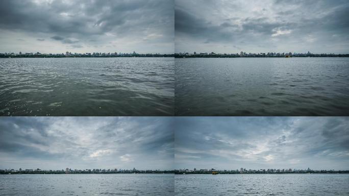 浙江西湖阴天延时