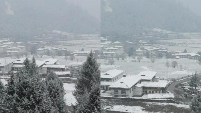 雪下的然乌村庄