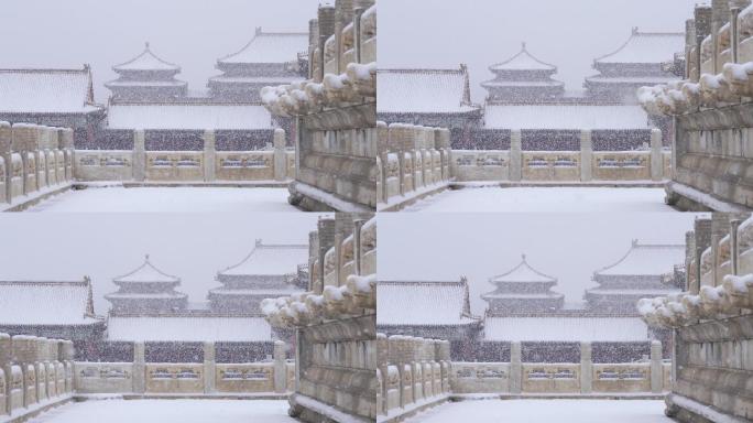 大雪中的故宫故宫下雪唯美雪景