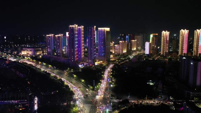 青岛城市阳台胶南夜景城市风光