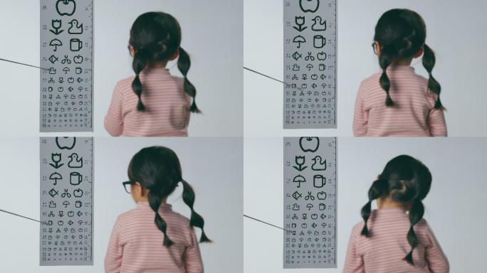 测视力的小女孩测视力的小女孩