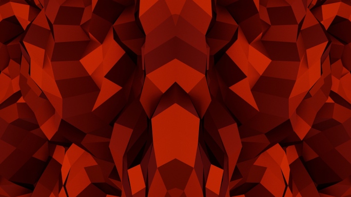 【4K时尚背景】红色几何镜像图形动态视觉