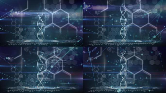 旋转的DNA链医学分子生物动态符号显示屏