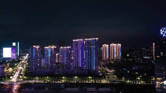 青岛城市阳台胶南夜景城市风光