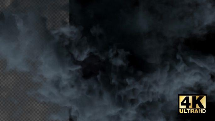 4K烟雾燃烧爆炸冲屏透明通道素材
