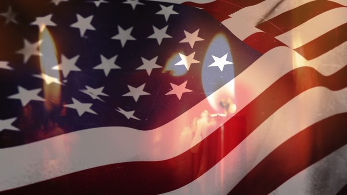 美国国旗和蜡烛美国国旗和蜡烛米国美国人种