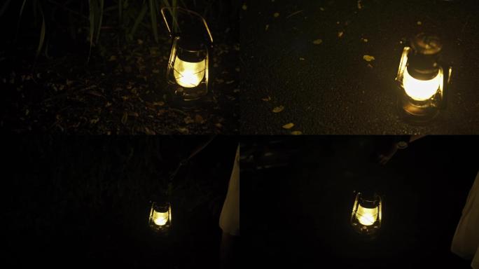 森林马灯下的萤火虫