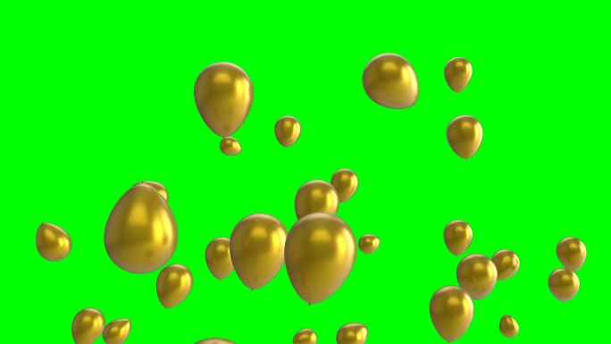绿色屏幕上的气球绿色上飘