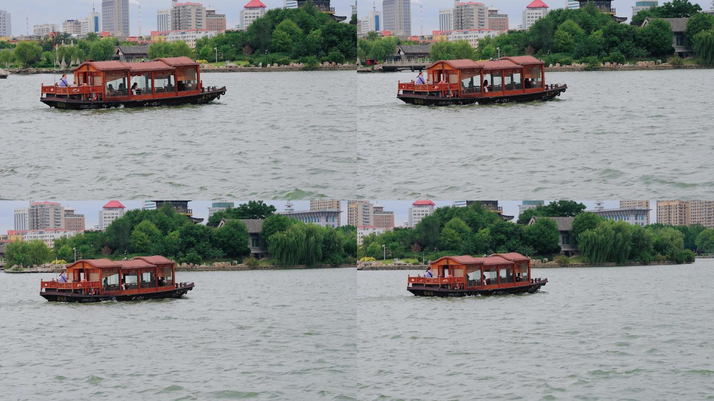 风景区湖上游船