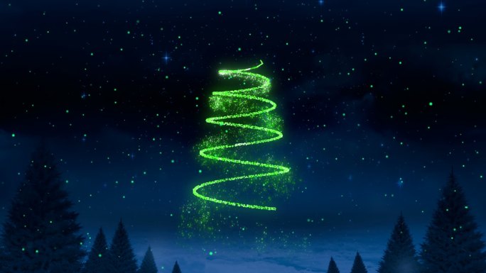节日快乐，绿色的圣诞树