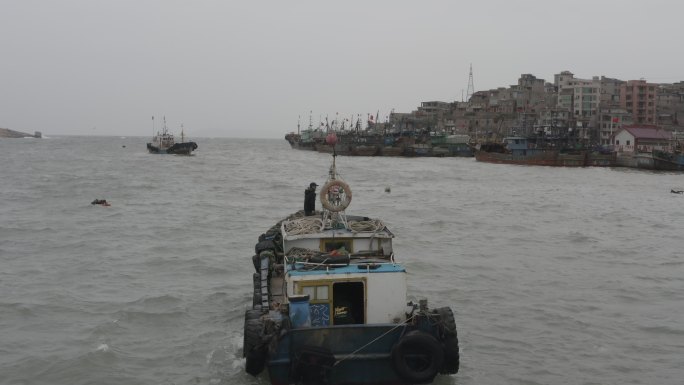 连江北茭渔船航拍大景打渔