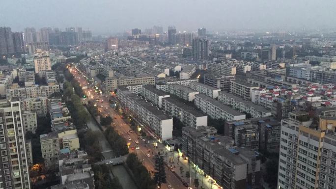 青白江城市风景雾霾时间流逝繁华都市