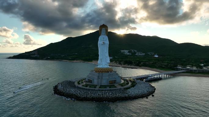 三亚南山海上观音航拍4k