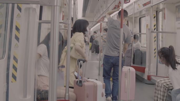 广州地铁人流 地铁转站 挤地铁 繁忙地铁