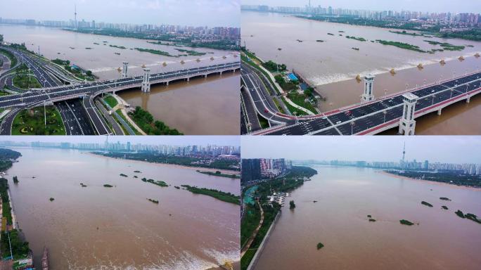 4K航拍临沂市沂河风景