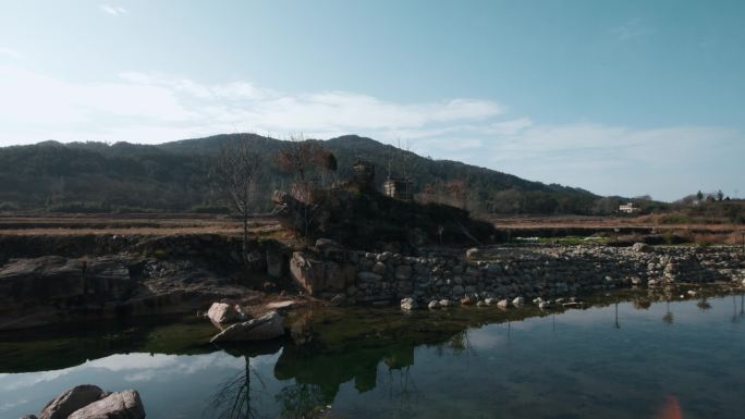 农村湖面拍摄视频