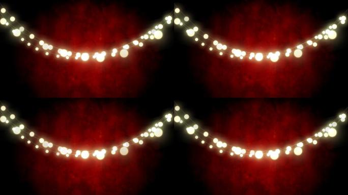 夜里串串仙女的彩灯