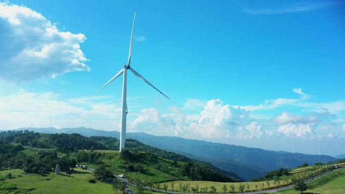 4K草原高山风力发电