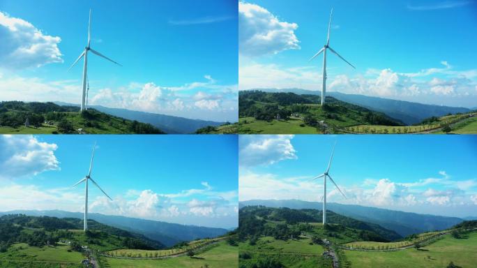 4K草原高山风力发电