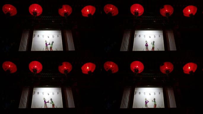 皮影戏中国传统艺术舞台演出灯笼