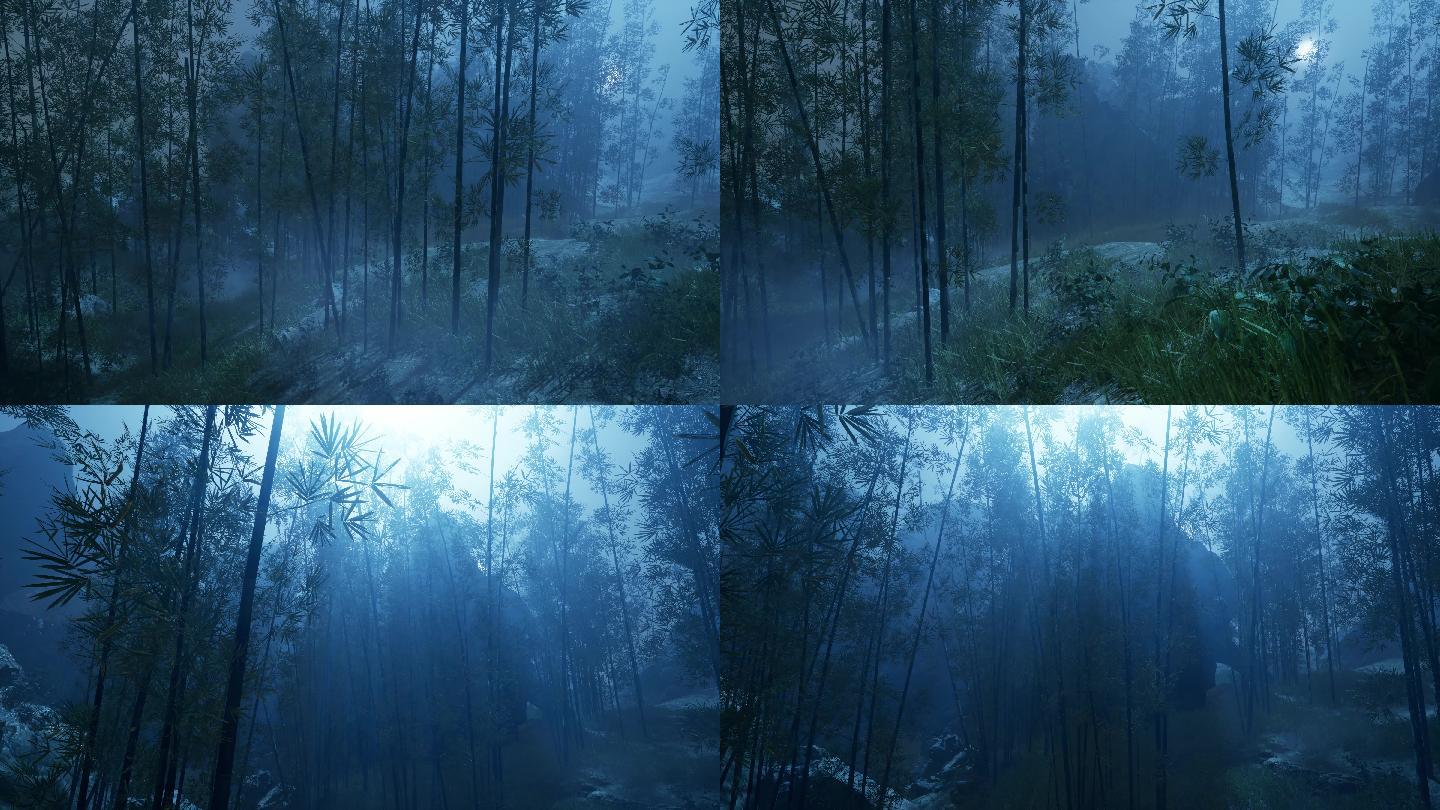 竹林夜景（4k_高清）