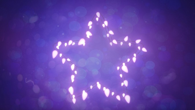 在紫色的背景上发光的星星的仙女灯