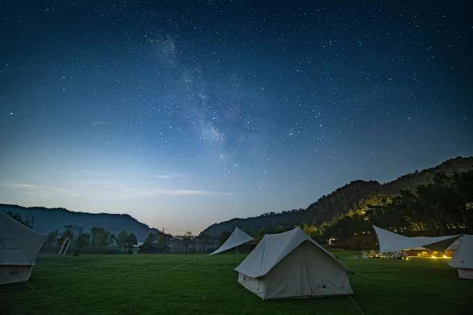 德清莫干山脚下帐篷星空银河延时