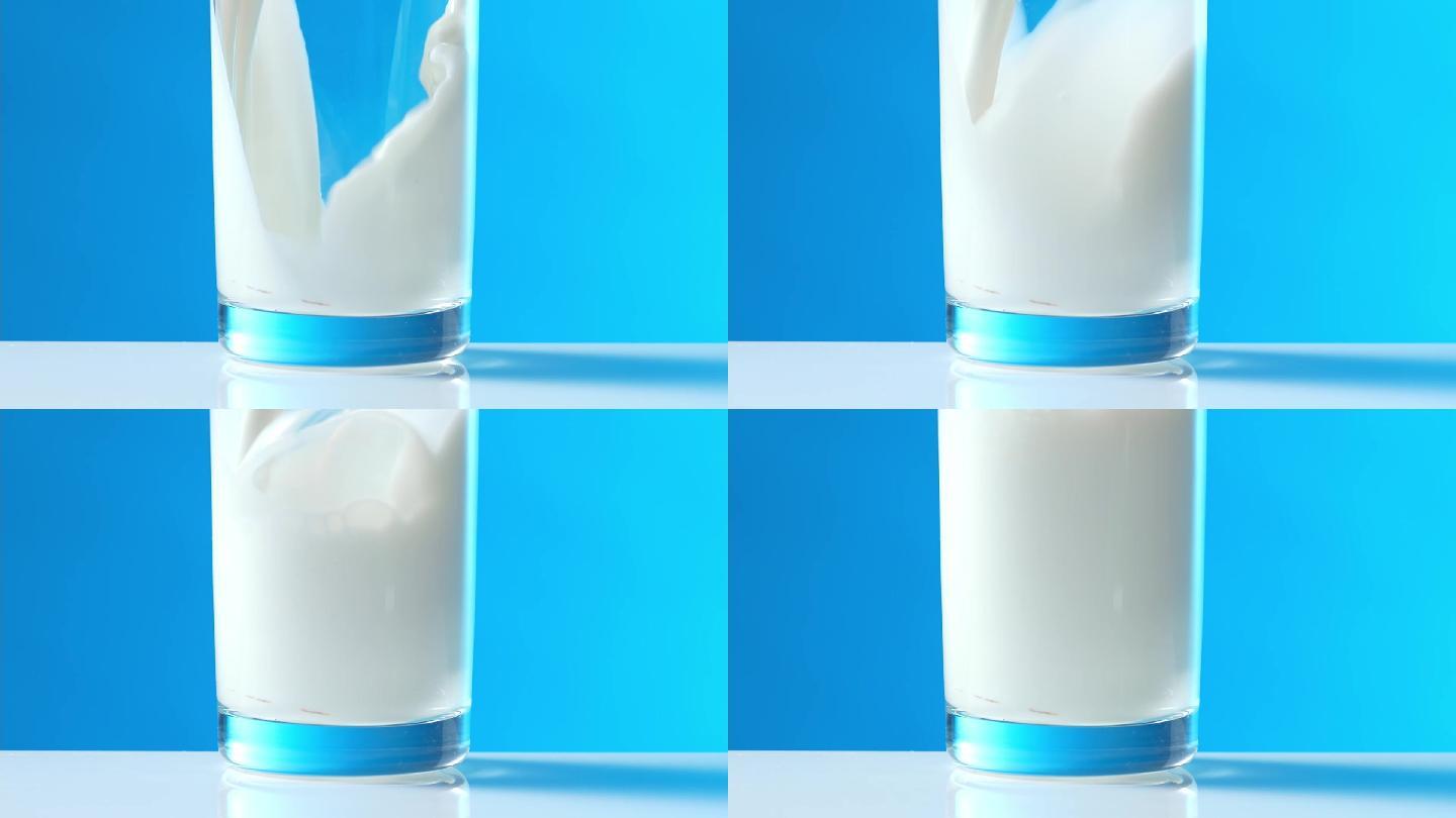 牛奶倒入玻璃杯中牛奶倒入玻璃杯