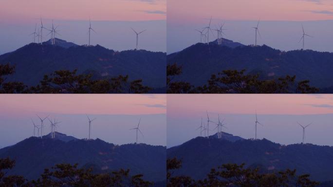 马金岭风电场项目涡轮风机山顶风电清洁