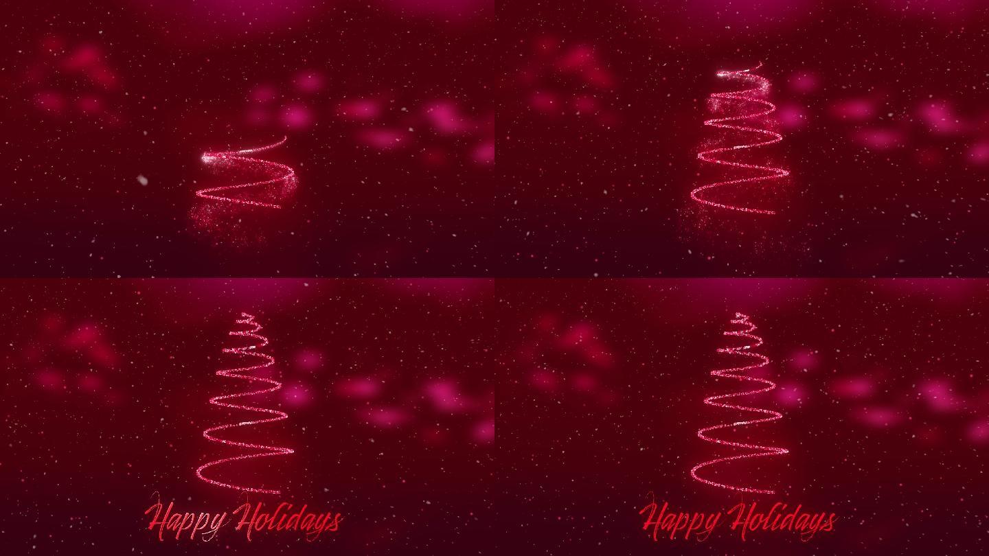 节日快乐，粉红色的圣诞树
