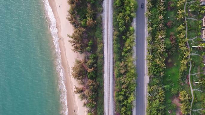 4K原创唯美航拍公路海景