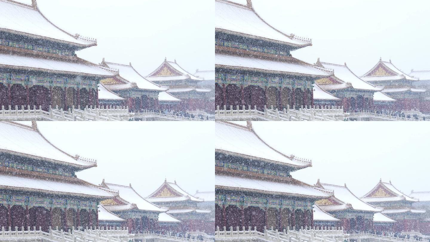 大雪中的故宫故宫冬天