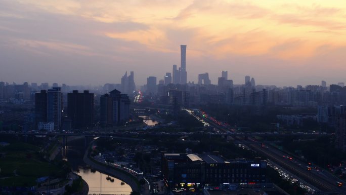 北京CBD城市建筑夜景视频