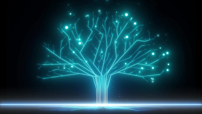 荧光粒子科技树生长发光树绿色环保电子