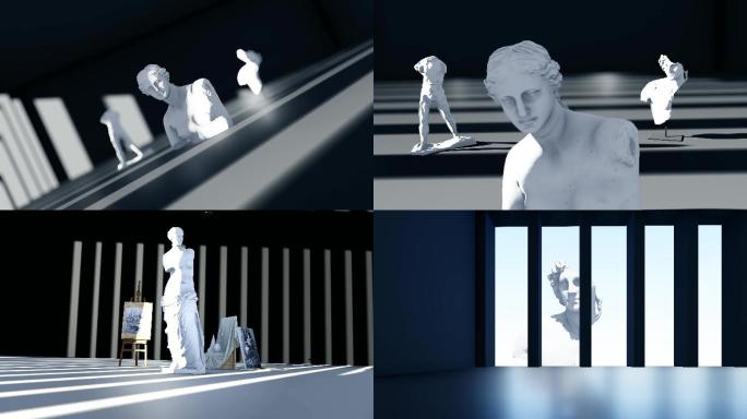 4K素描维纳斯雕像光影艺术合集