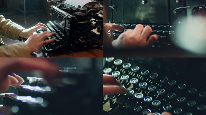 复古老式打字机机械敲字打印