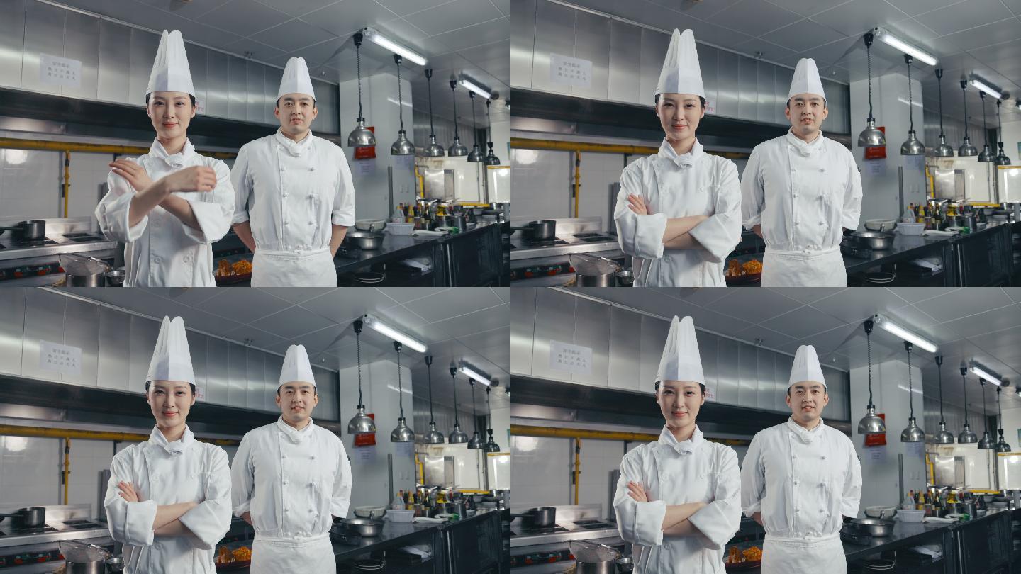 后厨内的专业厨师饭店企业宣传片高级特级厨