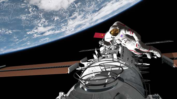 中国航天员遨游太空