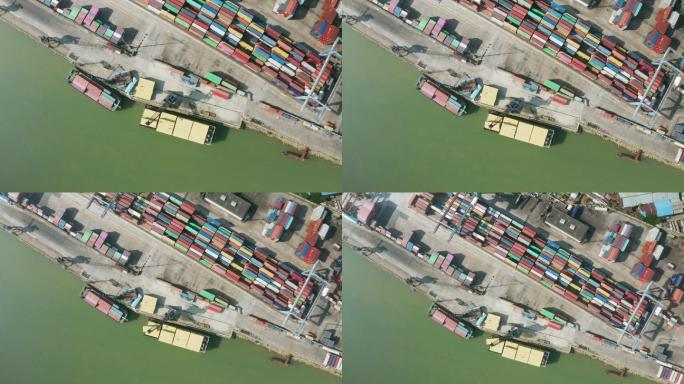 航拍城市 港口 码头 高沙港 实时 视频 /广东 江门市