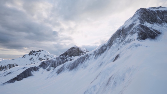 雪山连绵大山雄伟山脉