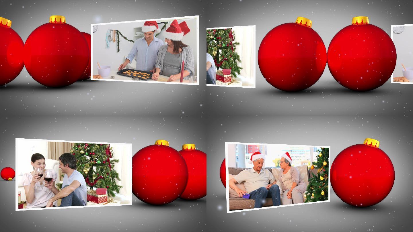 圣诞球落下视频播放动画特效