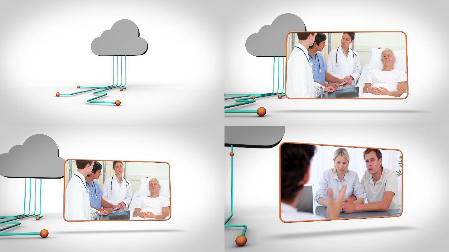 带有灰色云的医疗视频动画特效
