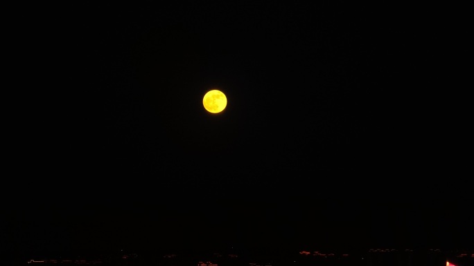 超级满月航拍月亮 城市夜景大月亮圆月满月
