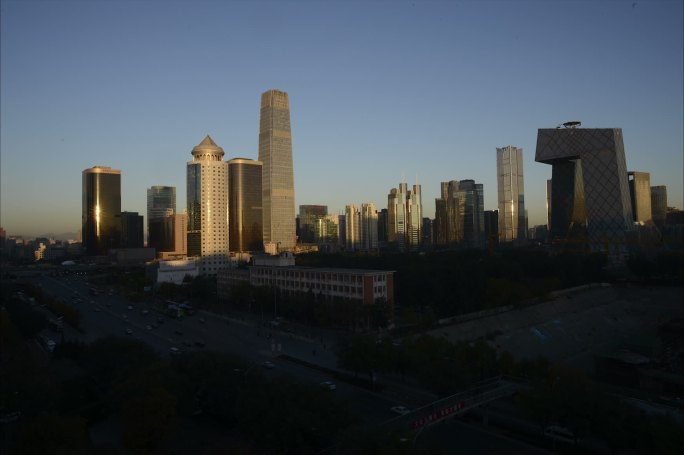 北京延时摄影光影变换高楼大厦