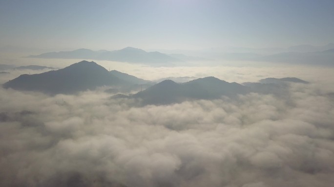 山区云海 气势磅礴 大气航拍 自然山川