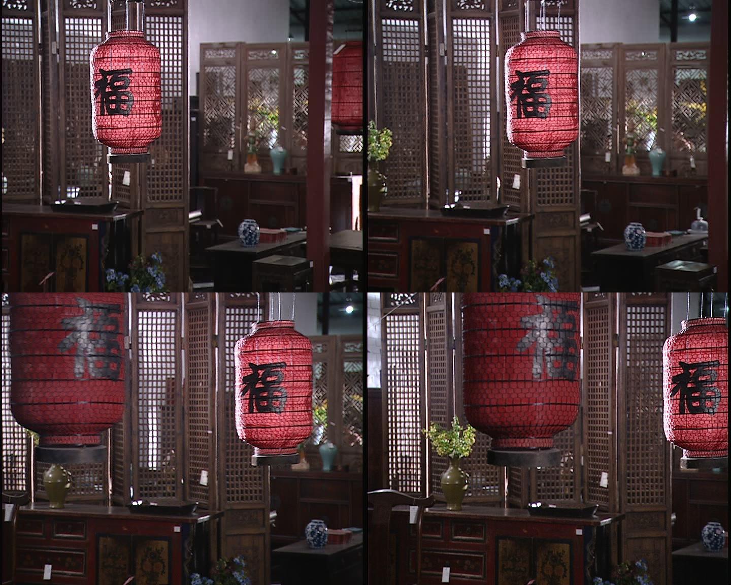 古典家具展示红灯笼古风古韵中国风